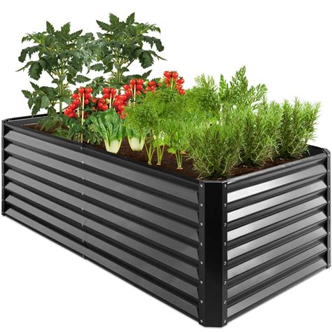 black metal flower box|metal elevated planter box.